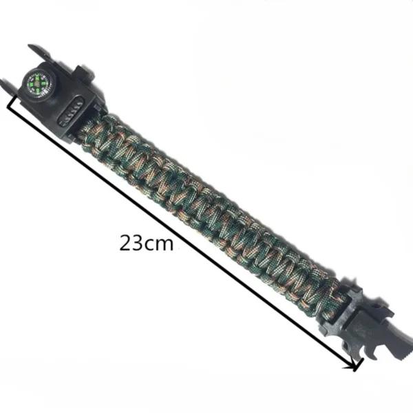 Bushcraft 4mm Paracord Compass Bracelet with Emergency Lights - Image 6