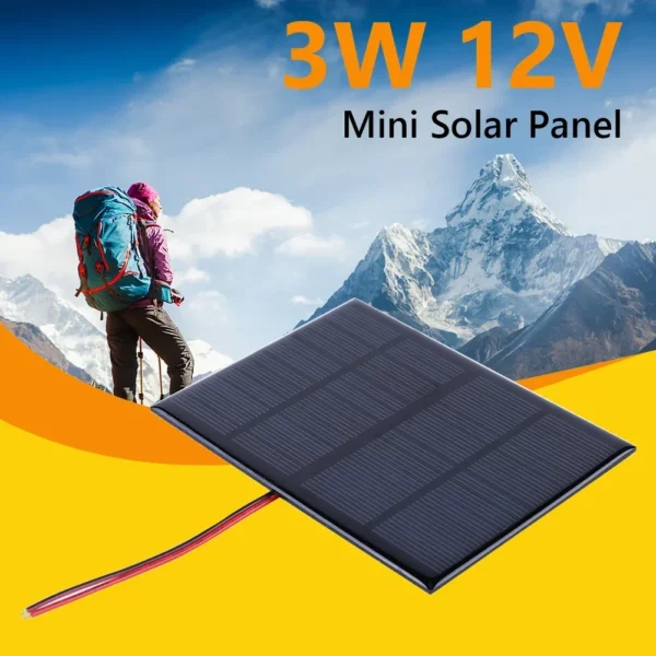 3W 12V Portable Cell Power Bank Battery Solar Charger