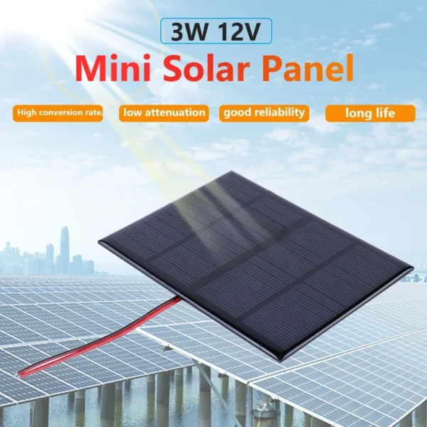 3W 12V Portable Cell Power Bank Battery Solar Charger - Image 3