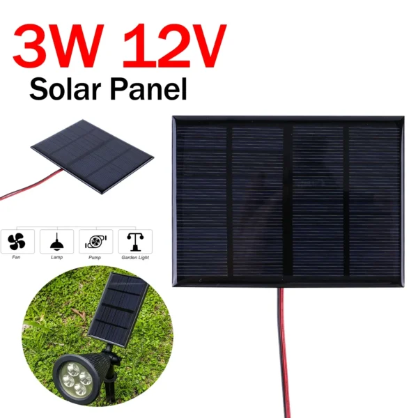 3W 12V Portable Cell Power Bank Battery Solar Charger - Image 2